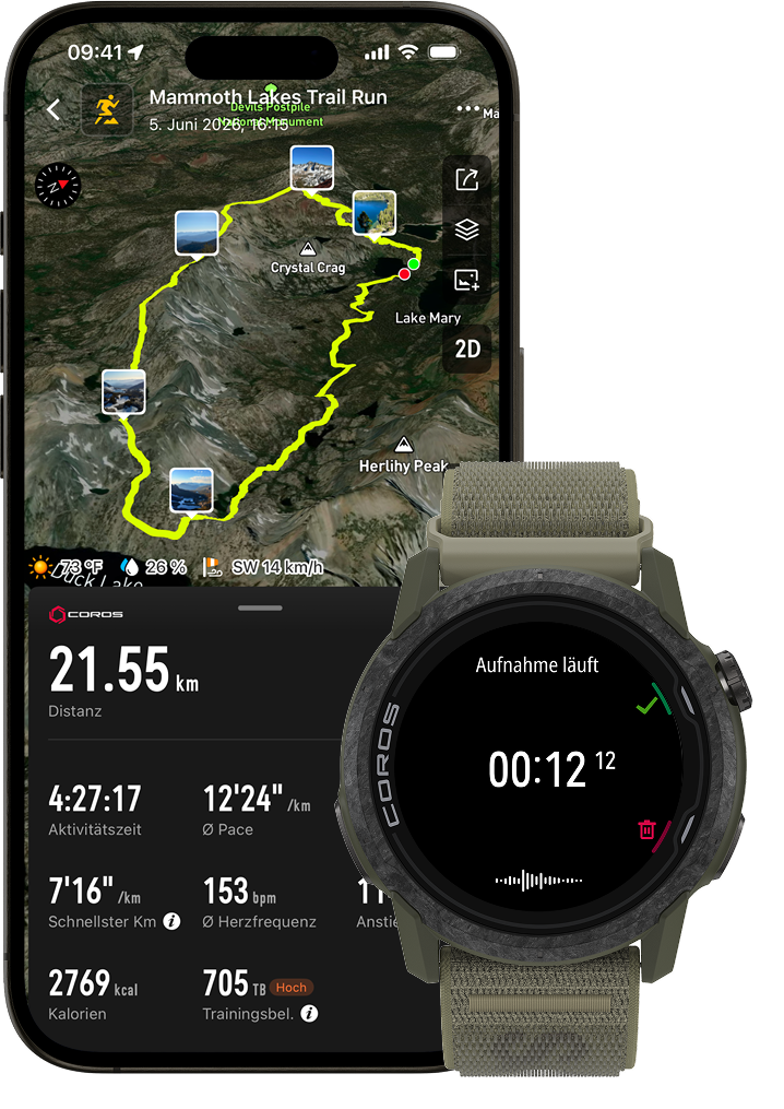 COROS app and APEX 4