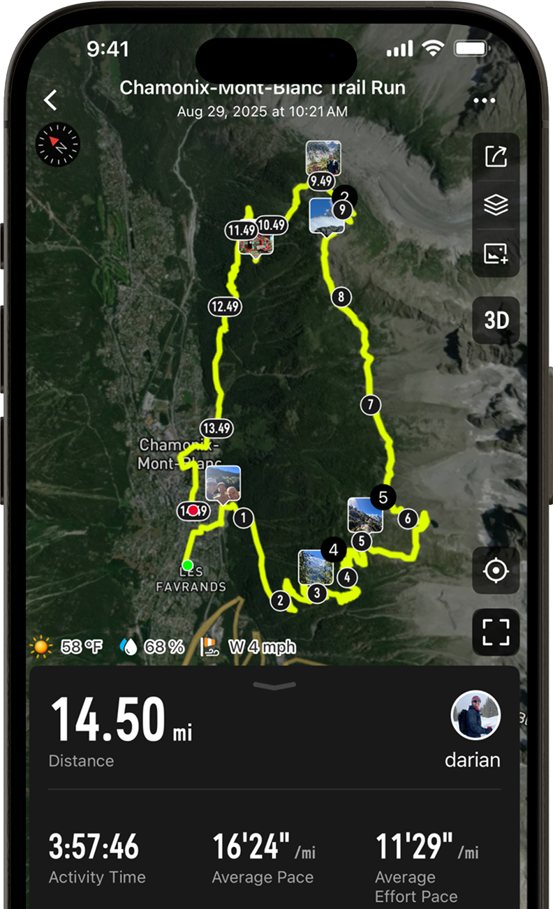 3D Activity Flyover on a phone