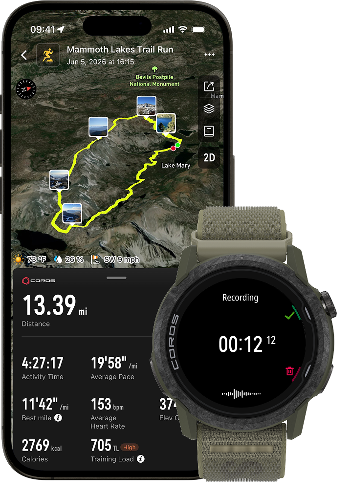 COROS app and APEX 4