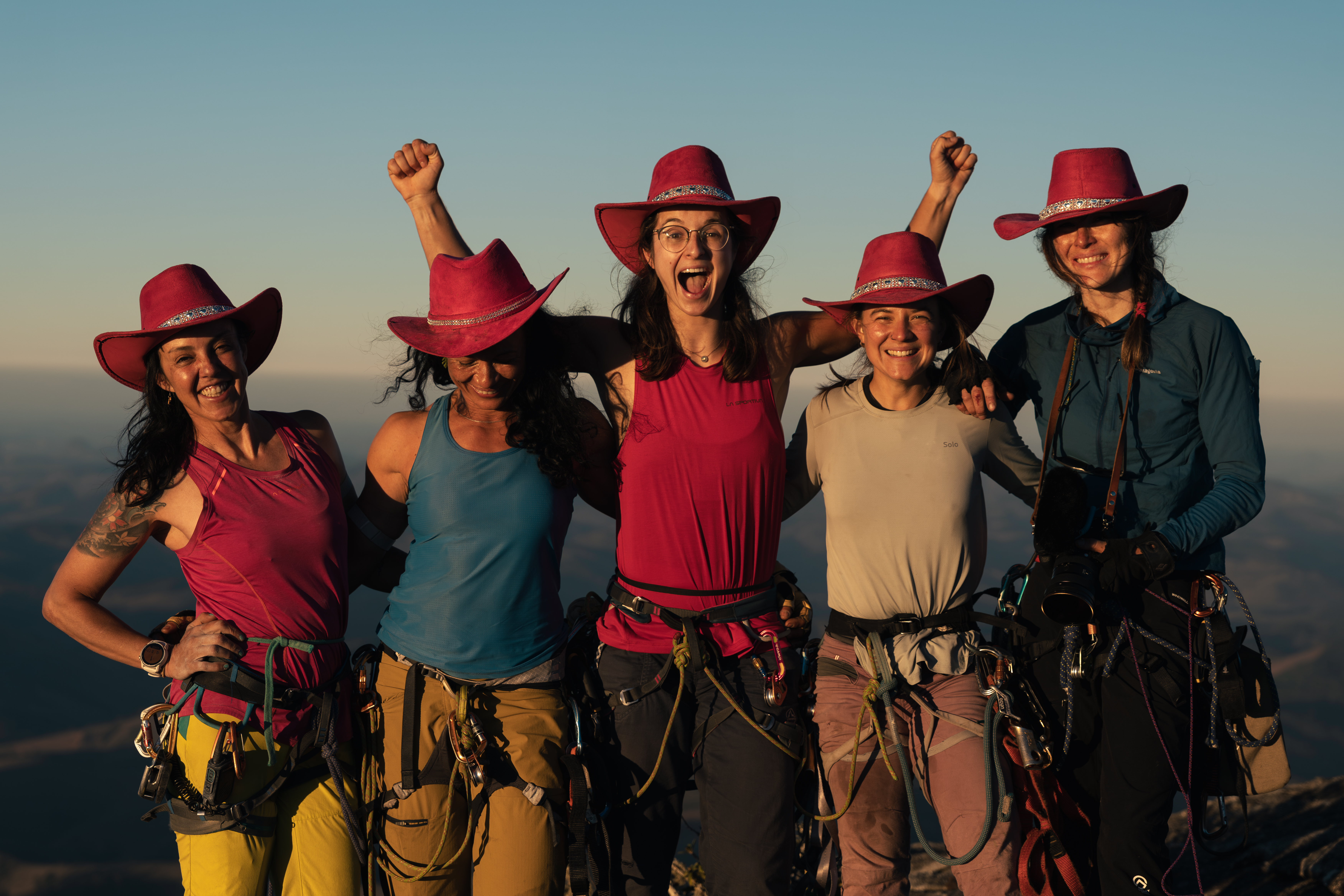 All five women together From Left to Right: Gisely Ferraz, Danielle Pinto, Laura Pineau, Julia Trojan, and Miya Tsudome