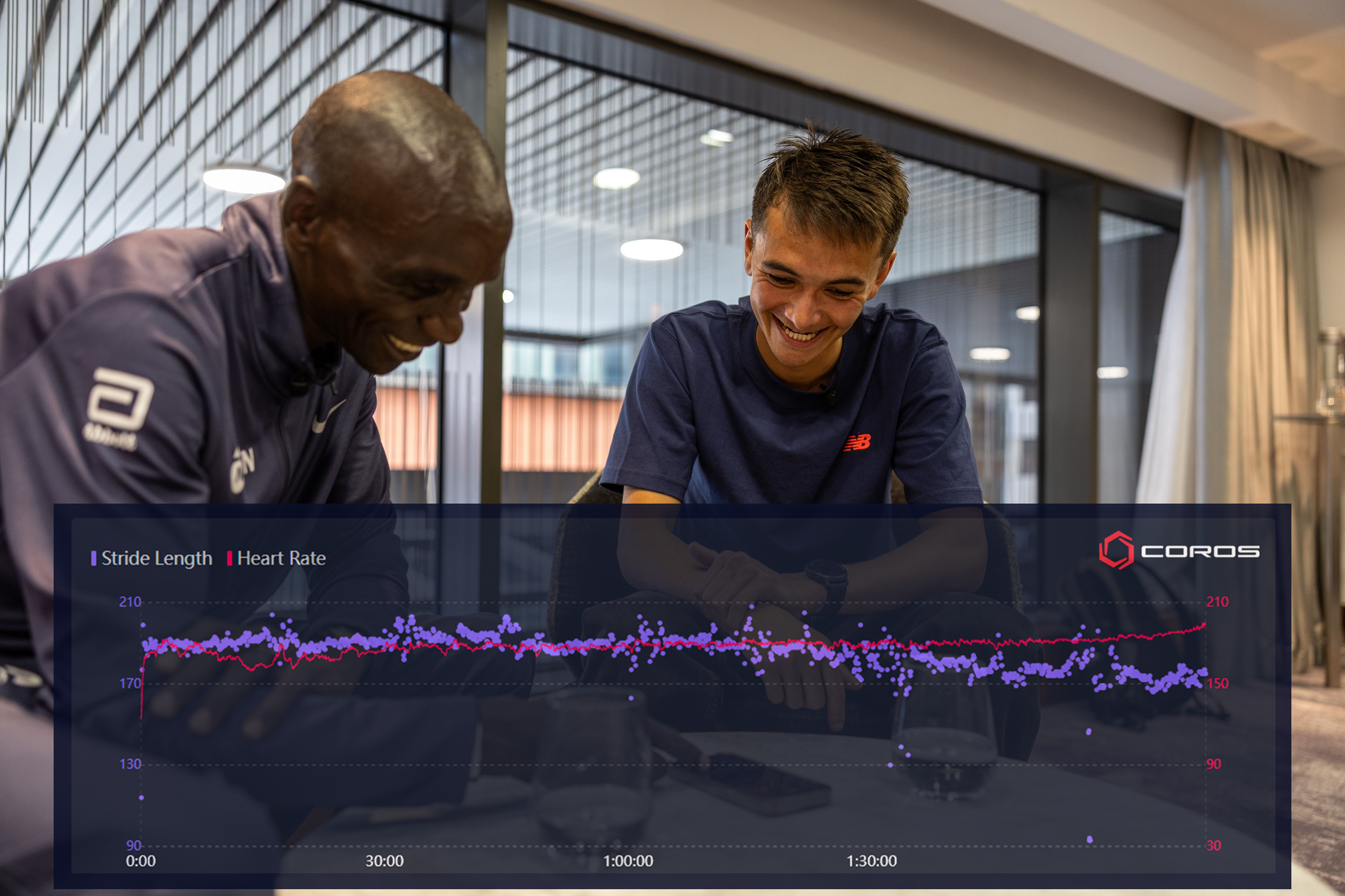 Eliud Kipchoge analyzes Alex Yee's data