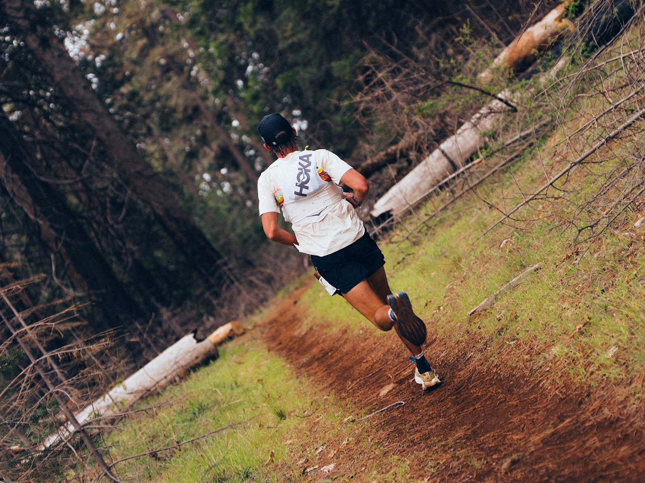 a trail runner viewed from behind
