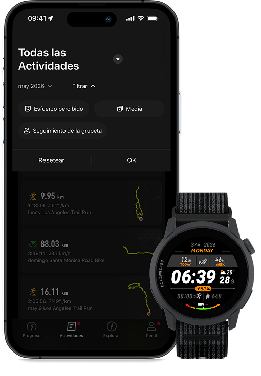 coros activity list